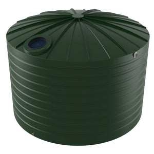Dark green water tank on a white background