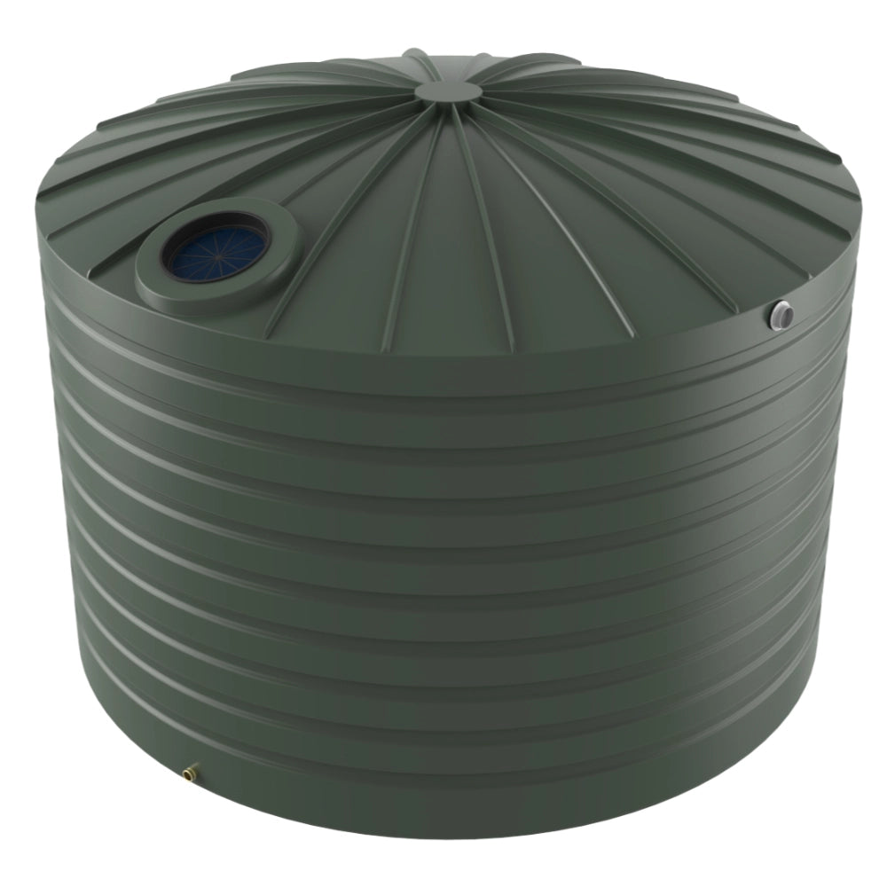 Green water tank on a white background