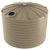 Beige plastic water storage tank on a white background
