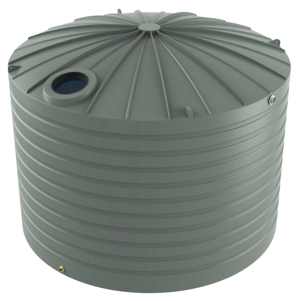 Light green plastic water storage tank on a white background