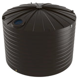 Black plastic water storage tank on a white background