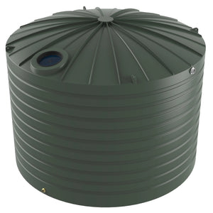 Green plastic water storage tank on a white background