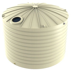 Beige plastic water storage tank on a white background