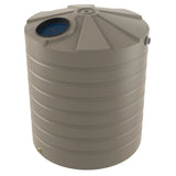 Large beige plastic water storage tank on a white background