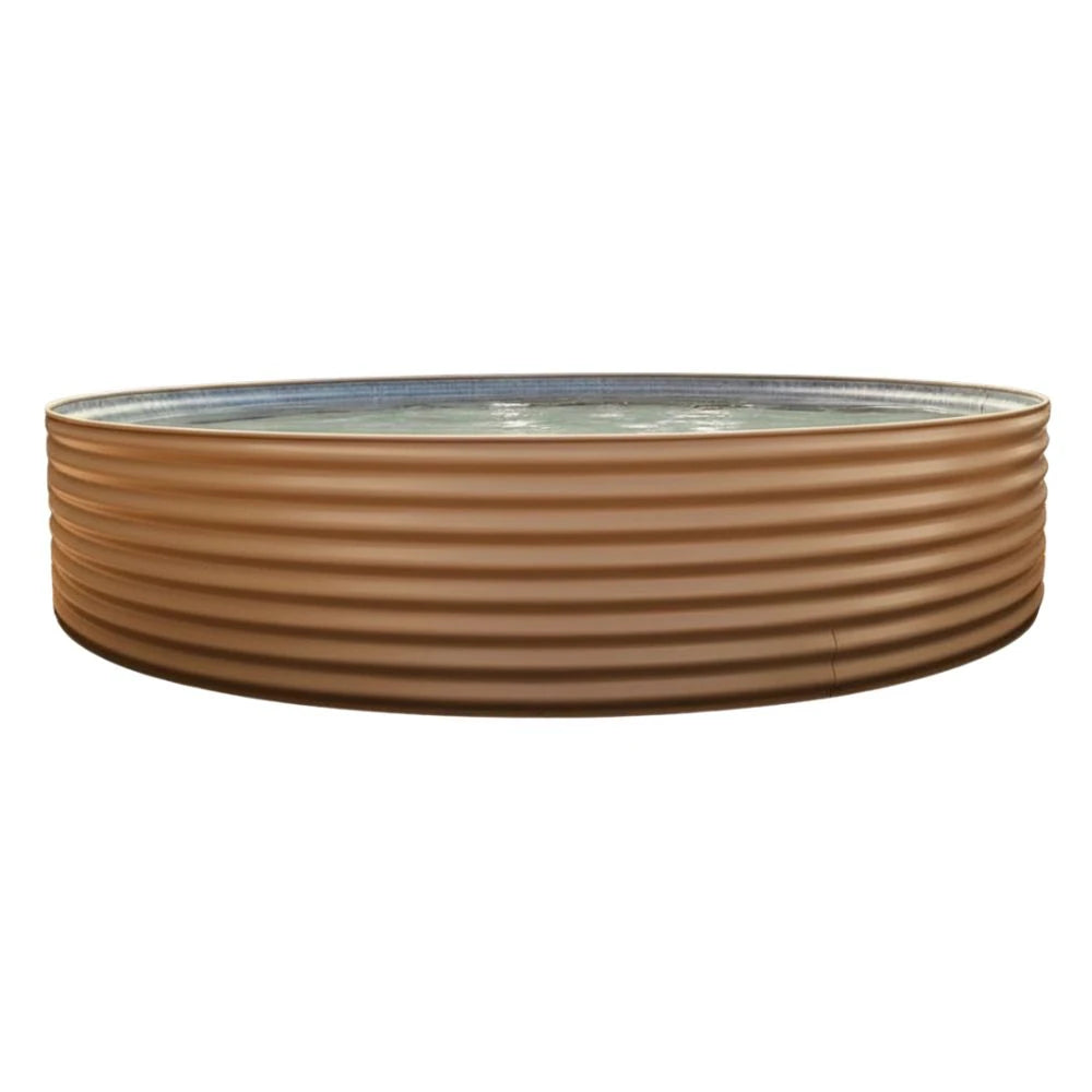 merino corrugated round metal plunge pool on a white background