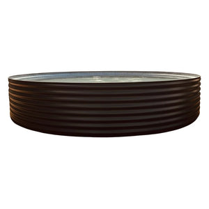 Monument charcoal corrugated round metal plunge pool on a white background