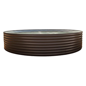 Slate Gray Woodland corrugated round metal plunge pool on a white background