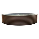 Wallaby grayish-brown corrugated round metal plunge pool on a white background