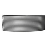 Gray corrugated metal plunge pool on a white background