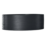 Monument/charcoal corrugated metal plunge pool on a white background