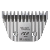 Wahl wide hair clipper blade with #9W marking on a white background