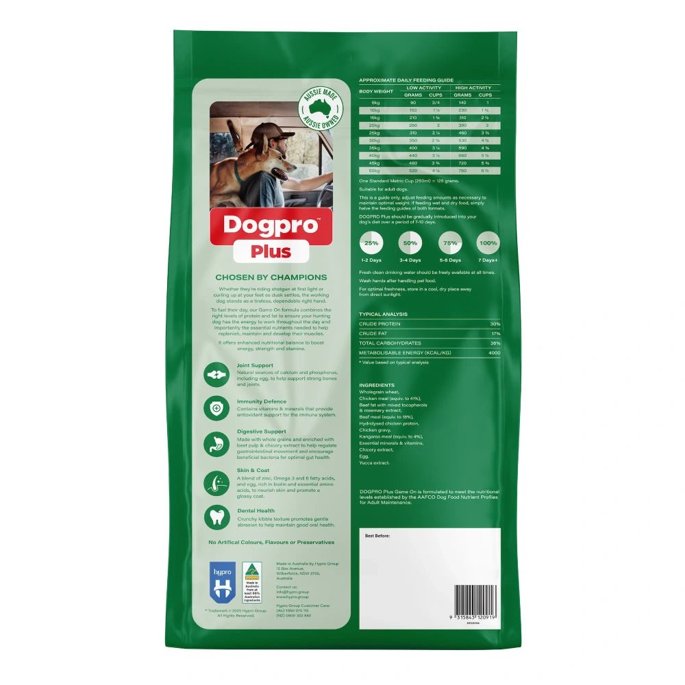 18895- Feed-Dogpro Plus - Game On Dog Food - 20kg - Austral Ag