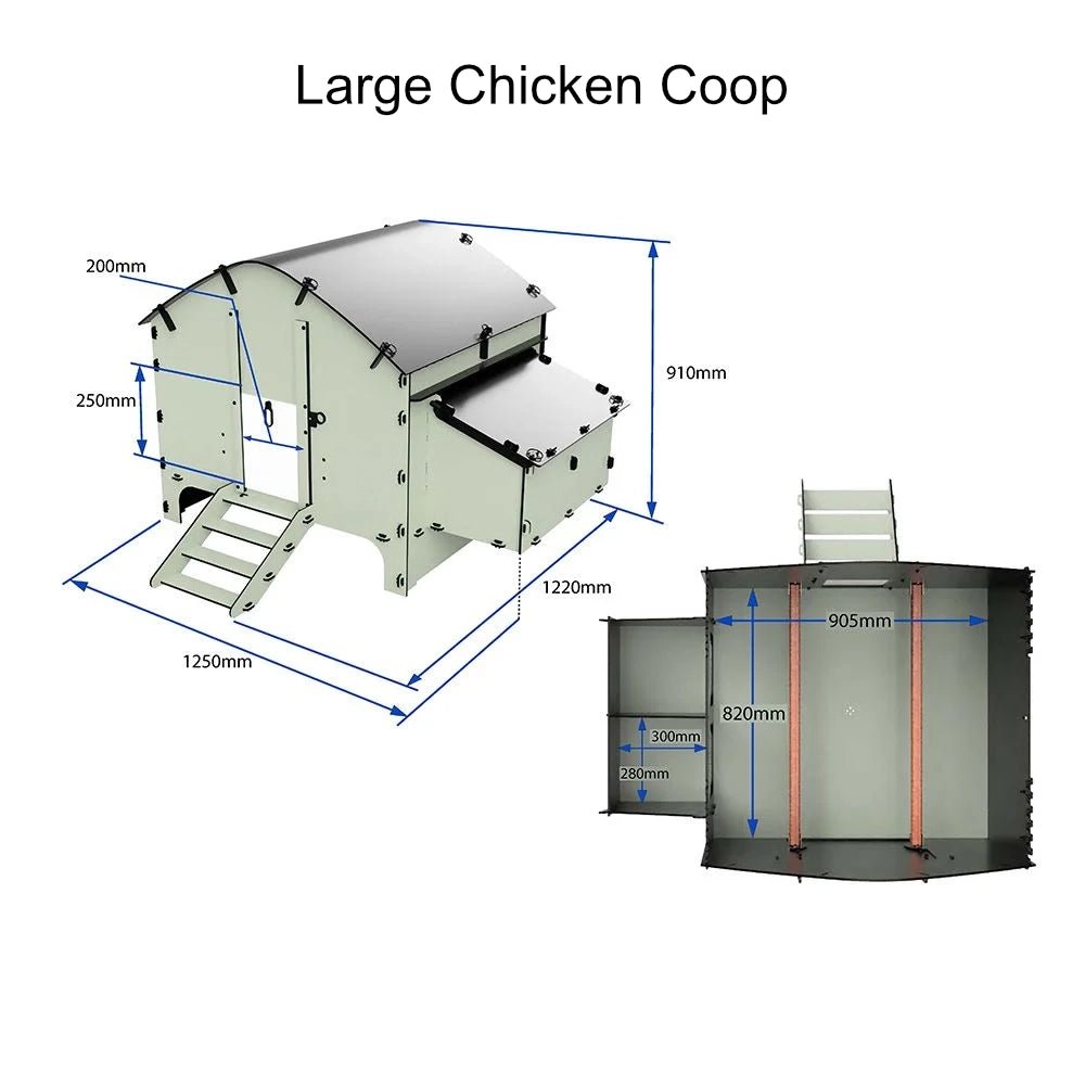 18898- Animal Accessories-Chicken Coop with Pitched Roof Elevated Plastic Chook House-Small - Austral Ag
