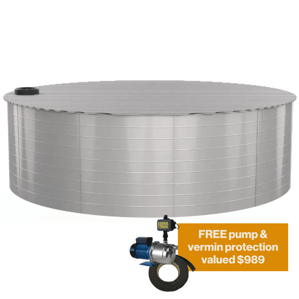 18963 - Tanks - 128,831L Steel Water Tank Only Ultra Tough Series 8.141m x 2.475m - Austral Ag