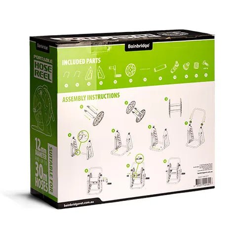 18987 - Hardware - Portable Garden Hose Reel - Retractable with Crank - Austral Ag