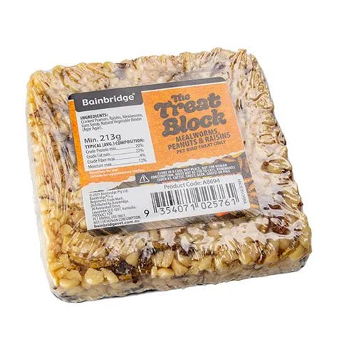 18991 - Supplementation - Chicken Treat - Flock Blocks with Dried Mealworms - Mealworms, Peanuts & Raisins - Austral Ag