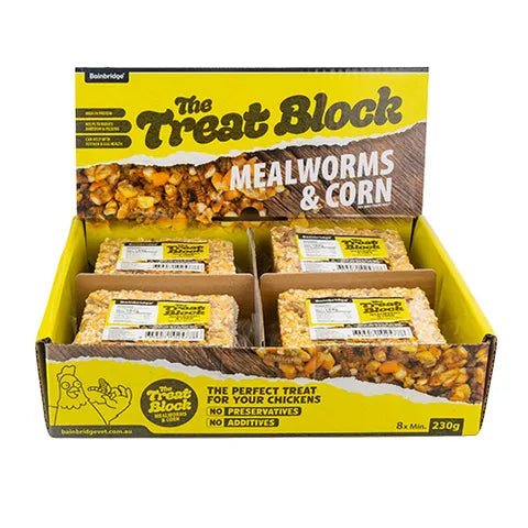 18992 - Supplementation - Chicken Treat - Flock Blocks with Dried Mealworms - Mealworms & Corn - Austral Ag