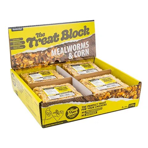 18992 - Supplementation - Chicken Treat - Flock Blocks with Dried Mealworms - Mealworms & Corn - Austral Ag
