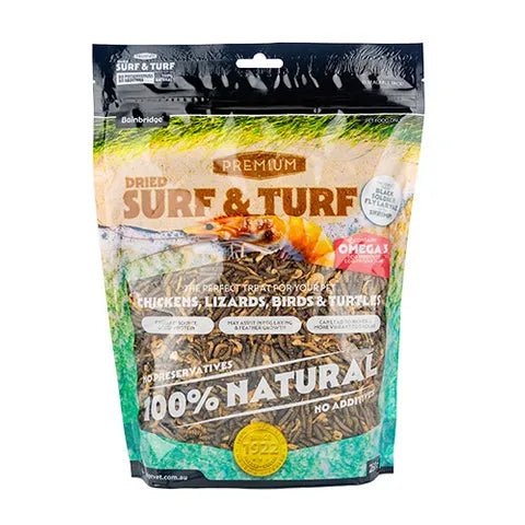 18994 - Supplementation - Chicken Treat - Surf and Turf - Black Soldier Fly Larvae and Shrimp - 250g - Austral Ag
