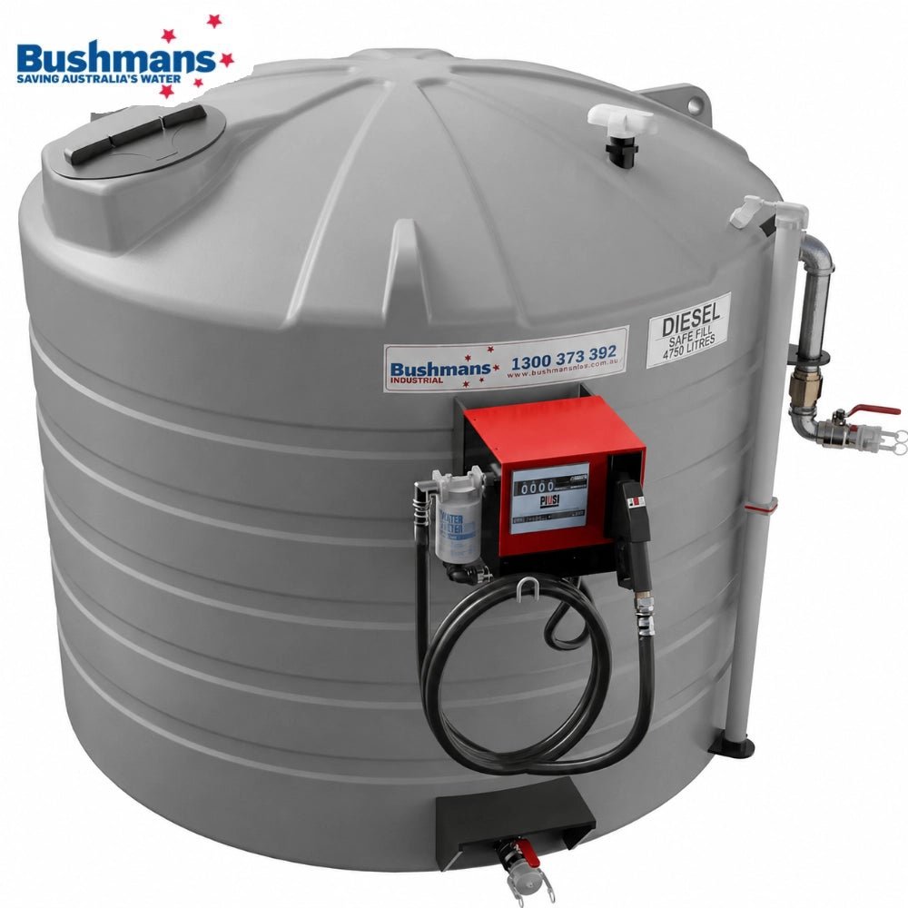 18999 - Tanks - Bushmans 10000L Round Diesel Fuel Dispensing Tank - Austral Ag