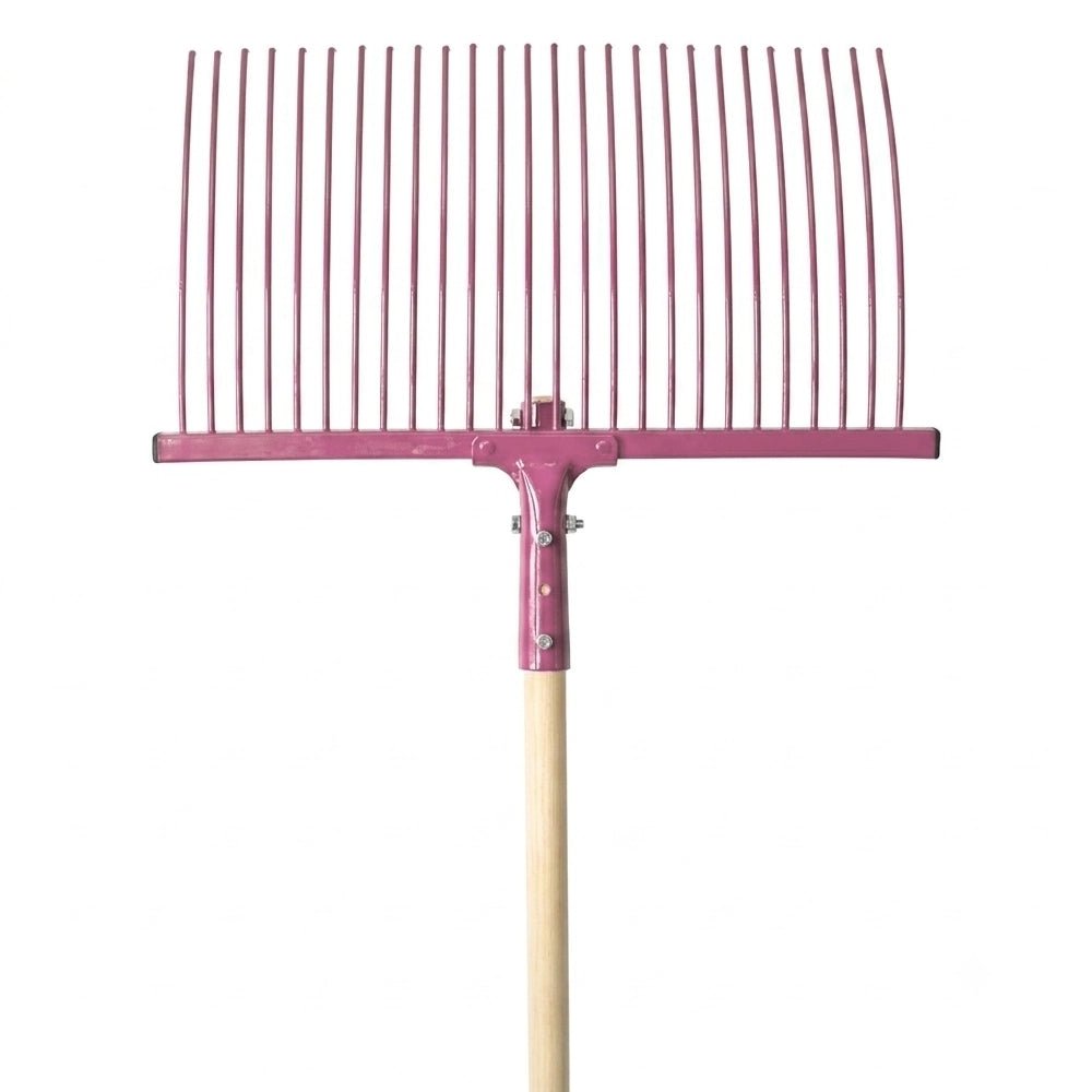 19034- Hardware-Millenia Stable Fork - Jumbo Rake-Pink - Austral Ag