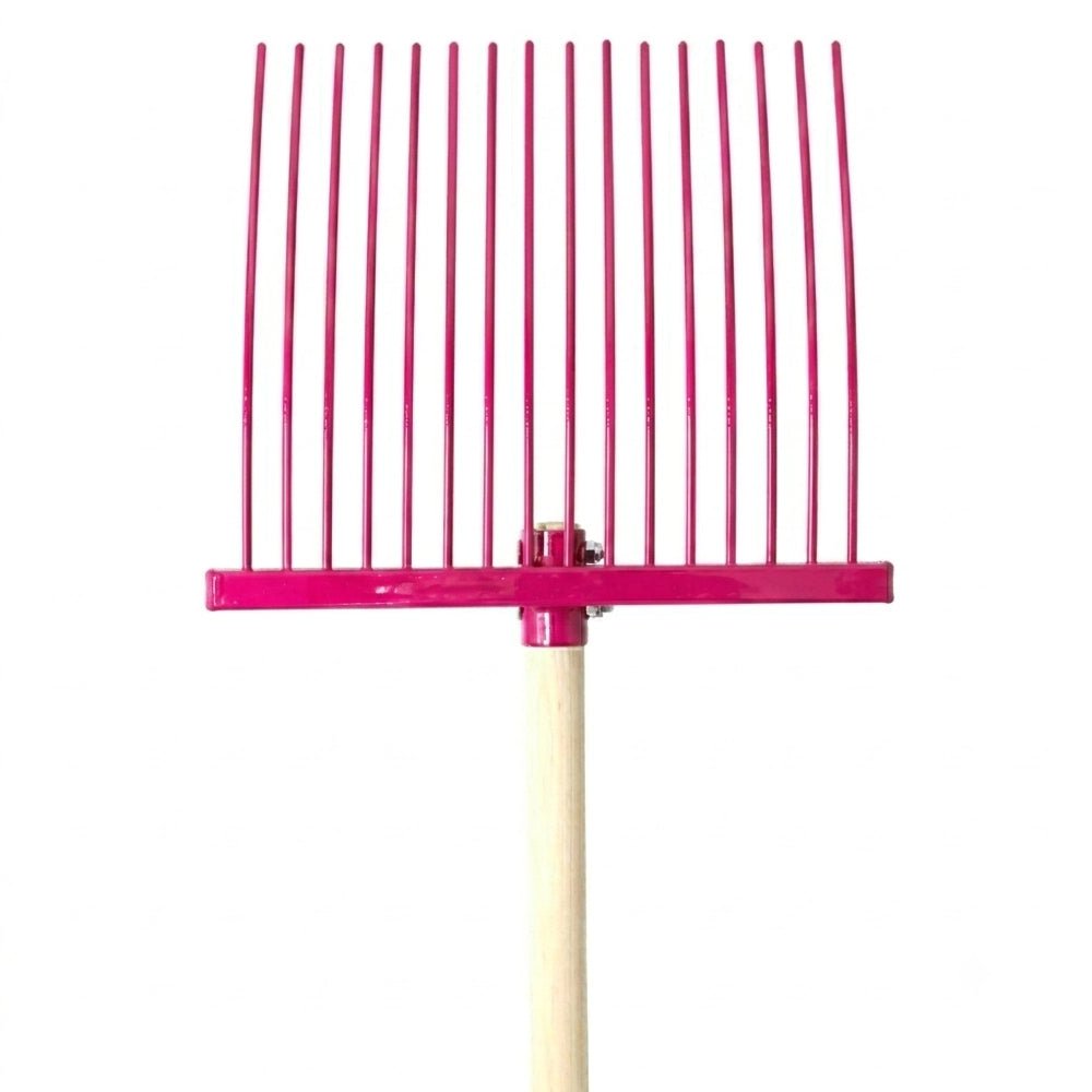 19040- Hardware-Millenia Stable Fork - Junior Rake-Pink - Austral Ag