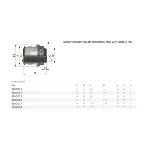 19082- Fittings-Bucchi Quick Joint Male to Female Adaptor with FPM Gasket-1/2" x 3/8" - Austral Ag