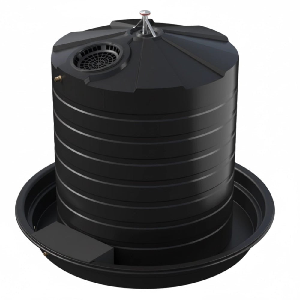 19089- Tanks-Bushmans 5610L Cup and Saucer Water Tank-Black - Austral Ag