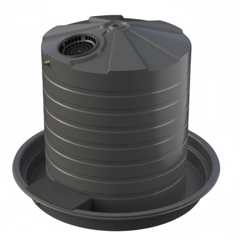 19091- Tanks-Bushmans 5610L Cup and Saucer Water Tank-Slate Grey - Austral Ag
