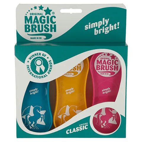 19171- Animal Accessories-MagicBrush Equine - Horse Grooming Brush-Multi-Colour 3 Pack - Austral Ag