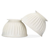 19176- Animal Accessories-Ribbed Bell Boots - Over-Reach - Pair-Medium-White- Austral Ag