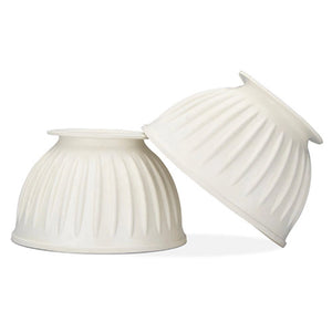19176- Animal Accessories-Ribbed Bell Boots - Over-Reach - Pair-Medium-White- Austral Ag