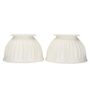 19176- Animal Accessories-Ribbed Bell Boots - Over-Reach - Pair-Medium-White- Austral Ag