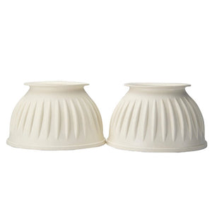 19178- Animal Accessories-Ribbed Bell Boots - Over-Reach - Pair-Large-White- Austral Ag