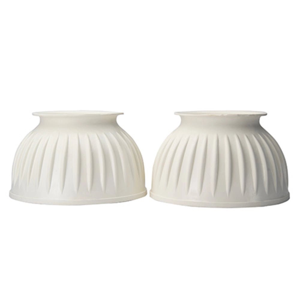 19180- Animal Accessories-Ribbed Bell Boots - Over-Reach - Pair-Extra Large-White- Austral Ag