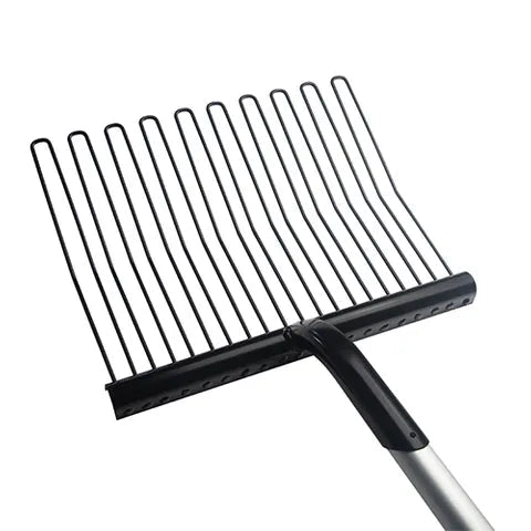 19187- Hardware-Economy Rubber Matting Stable Fork - Metal - Aluminium Handle-Black - Austral Ag