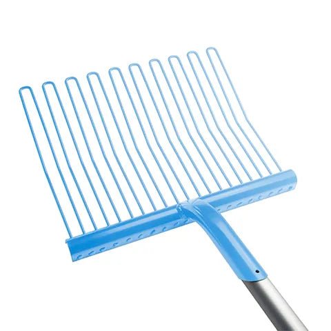 19188- Hardware-Economy Rubber Matting Stable Fork - Metal - Aluminium Handle-Blue - Austral Ag