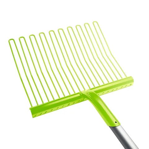 19189- Hardware-Economy Rubber Matting Stable Fork - Metal - Aluminium Handle-Green - Austral Ag