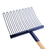 19197- Hardware-Economy Rubber Matting Stable Fork - Metal - Wooden Handle-Navy - Austral Ag