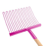 19198- Hardware-Economy Rubber Matting Stable Fork - Metal - Wooden Handle-Pink - Austral Ag