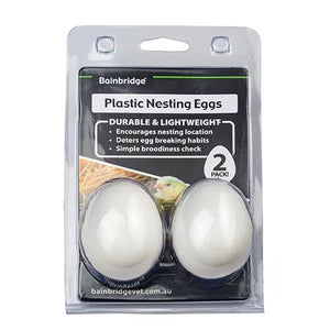 19262- Animal Accessories-Plastic Nesting Eggs - Poultry-Large (Poultry) - 2 Pack - Austral Ag