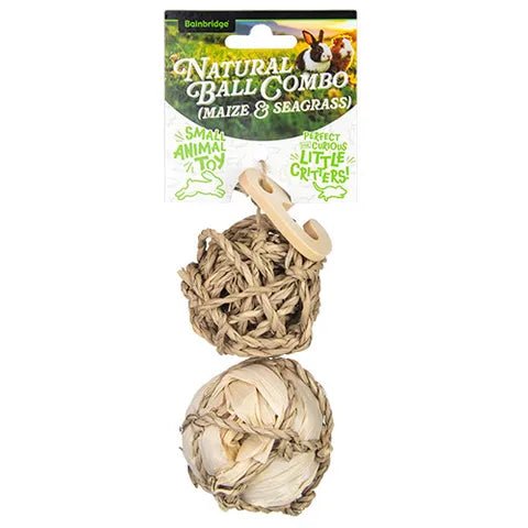 19326- Animal Accessories-Bird/Small Animal Toy - Natural Ball Combo - Maize & Seagrass - Austral Ag