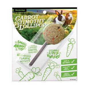 19336- Supplementation-Small Animal Treat - Timothy Hay Lollipop-Carrot - Austral Ag