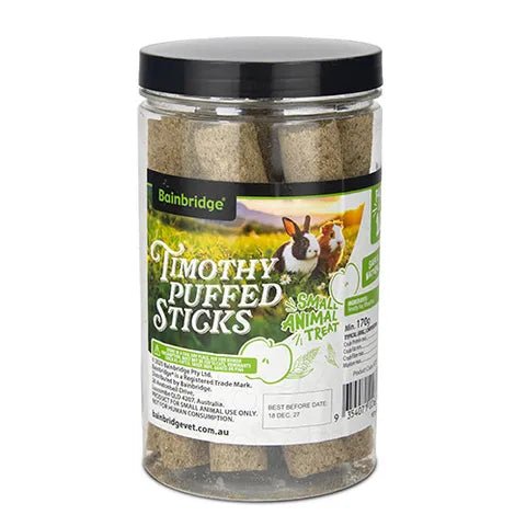 19350- Supplementation-Small Animal Treat - Timothy Hay Puffed Sticks-Natural - Austral Ag