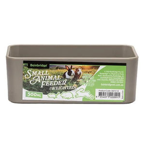 19453- Animal Accessories-Small Animal Feeder - Rectangular Weighted Bowl - 500ml-Brown - Austral Ag