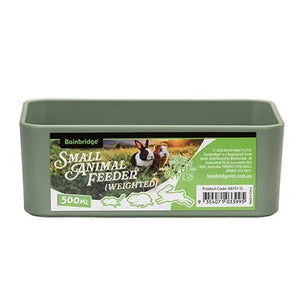 19454- Animal Accessories-Small Animal Feeder - Rectangular Weighted Bowl - 500ml-Green - Austral Ag