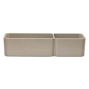 19455- Animal Accessories-Small Animal Feeder - Double Rectangular Weighted Bowl - 750ml-Brown - Austral Ag