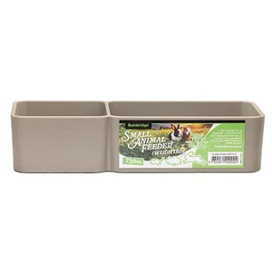 19455- Animal Accessories-Small Animal Feeder - Double Rectangular Weighted Bowl - 750ml-Brown - Austral Ag