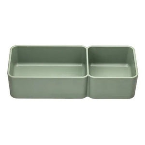 19456- Animal Accessories-Small Animal Feeder - Double Rectangular Weighted Bowl - 750ml-Green - Austral Ag