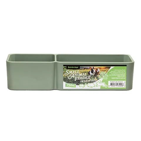 19456- Animal Accessories-Small Animal Feeder - Double Rectangular Weighted Bowl - 750ml-Green - Austral Ag